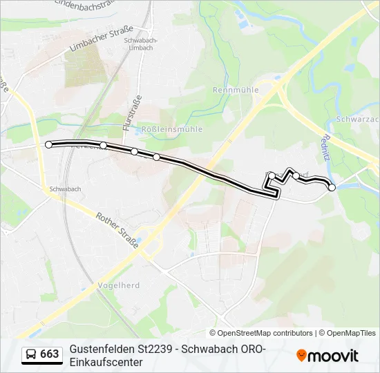 663 Bus Line Map