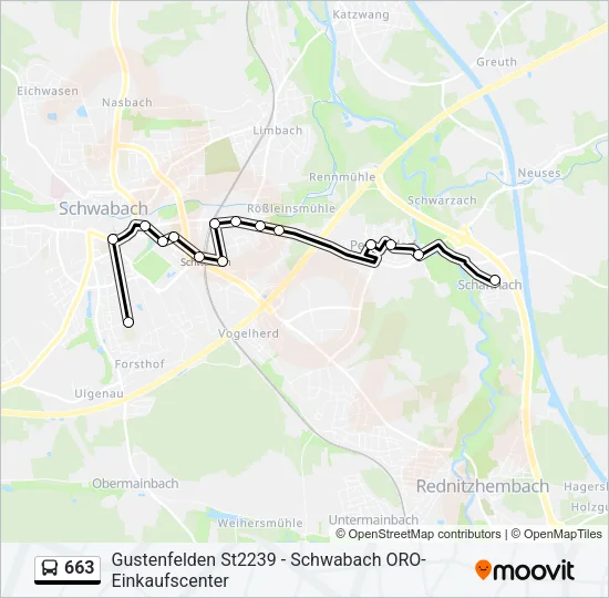 663 Bus Line Map