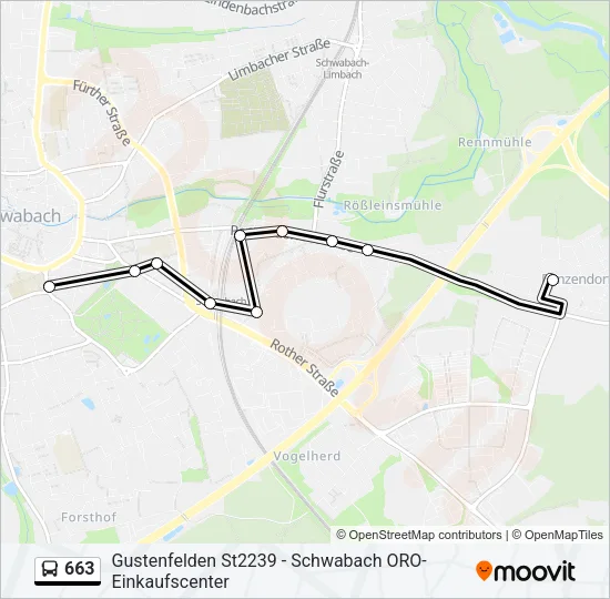 663 Bus Line Map