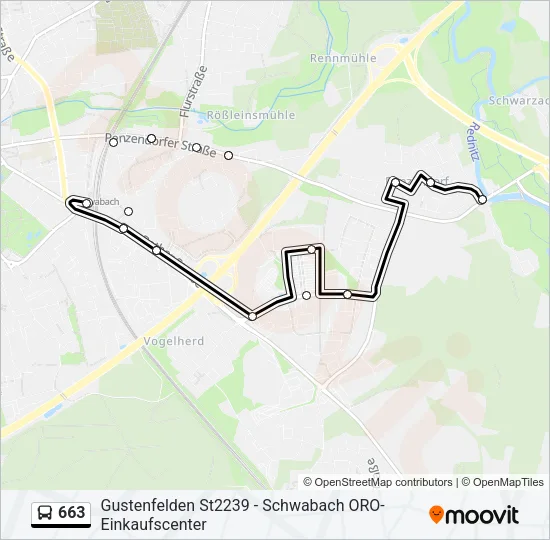 663 Bus Line Map