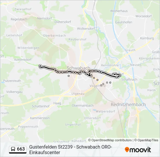 663 Bus Line Map