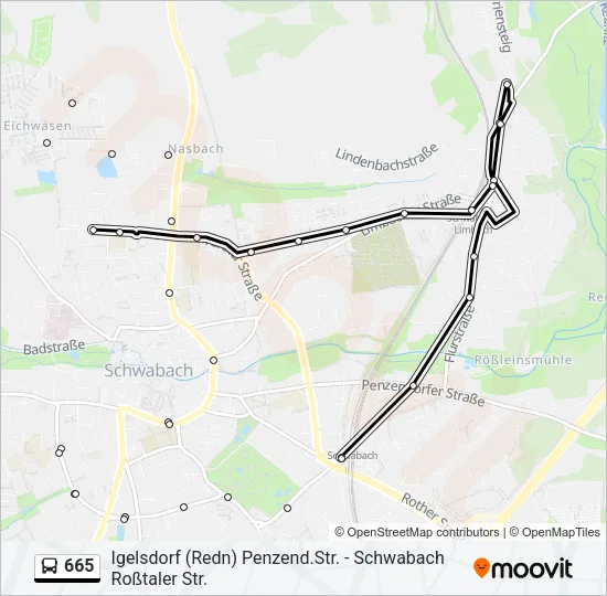 665 Bus Line Map