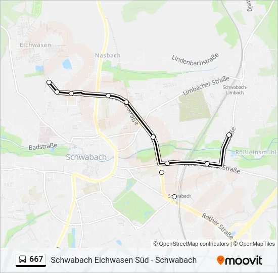 667 Bus Line Map