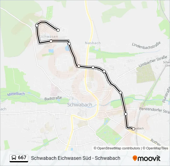 667 Bus Line Map