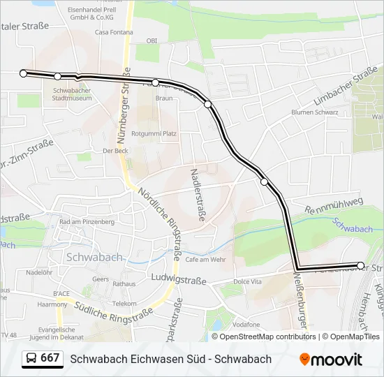 667 Bus Line Map