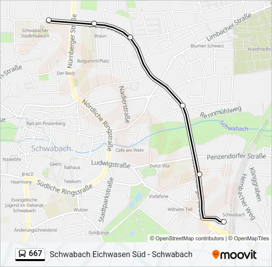 667 Bus Line Map