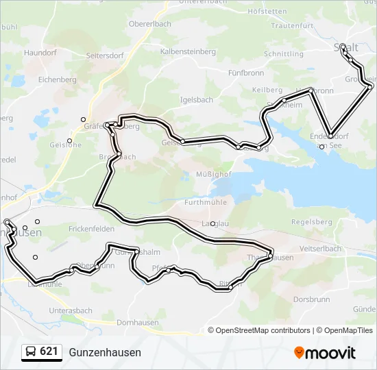 621 Bus Line Map