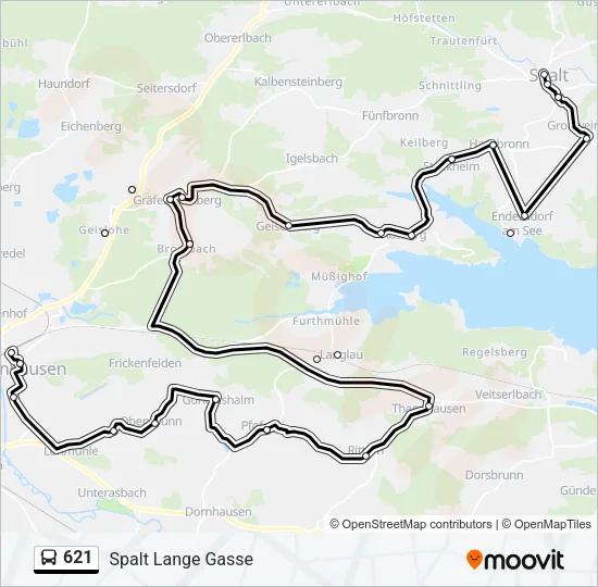 621 Bus Line Map