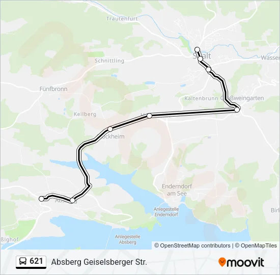 621 Bus Line Map