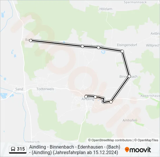 315 Bus Line Map
