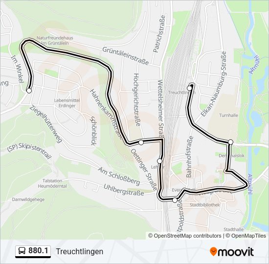 Автобус 880.1: карта маршрута