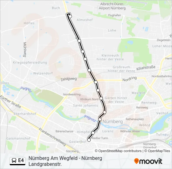 E4 Bus Line Map
