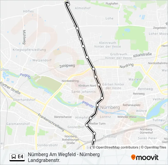 E4 Bus Line Map
