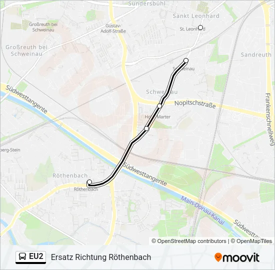 EU2 Bus Line Map