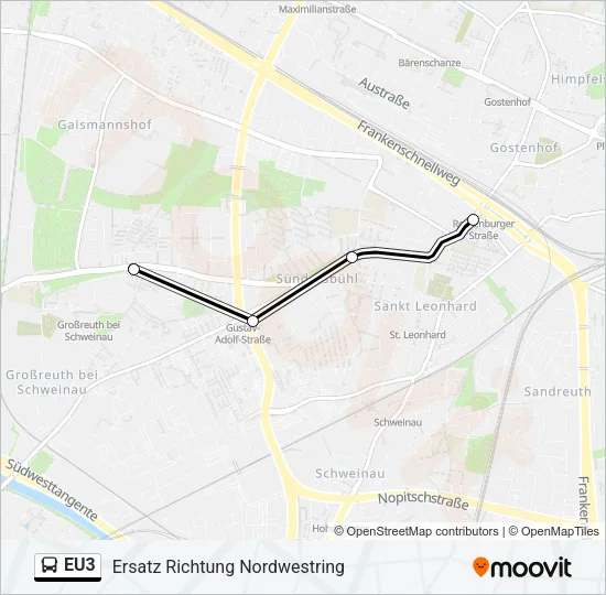 EU3 Bus Line Map