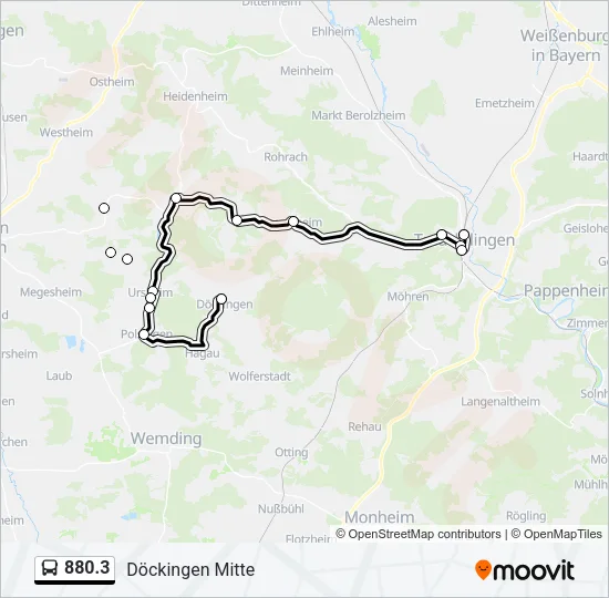 Автобус 880.3: карта маршрута
