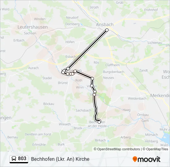803 Bus Line Map