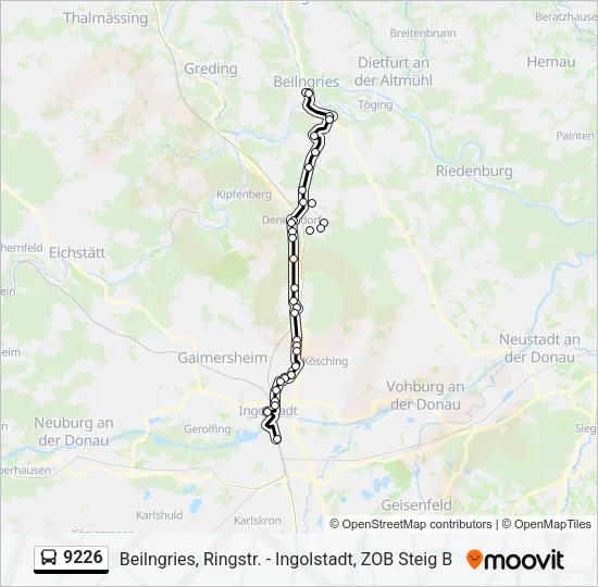 Автобус 9226: карта маршрута