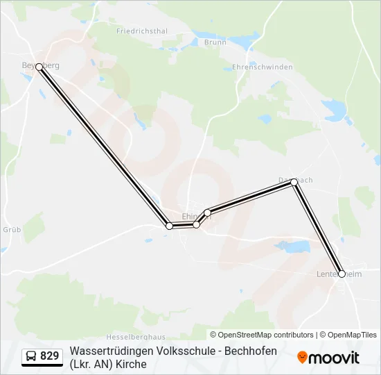 829 Bus Line Map
