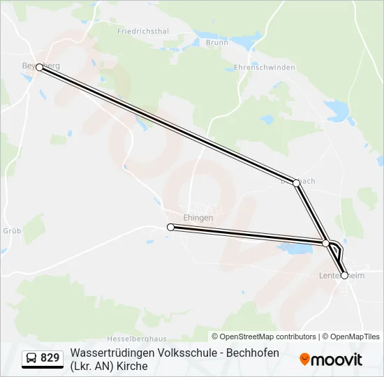 829 Bus Line Map