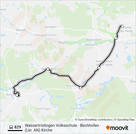 829 Bus Line Map