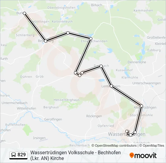 829 Bus Line Map