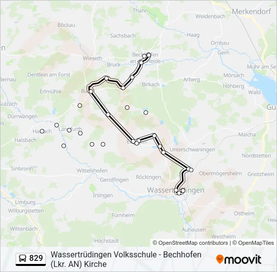829 Bus Line Map