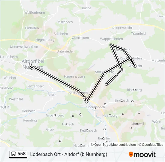 558 Bus Line Map