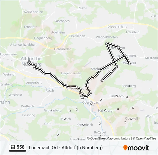 558 Bus Line Map