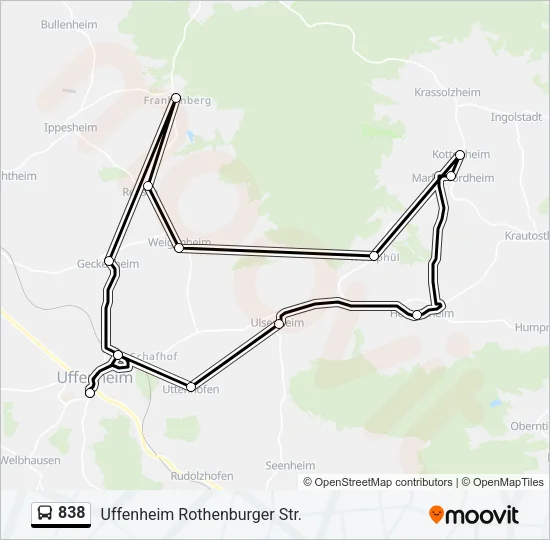 838 Bus Line Map
