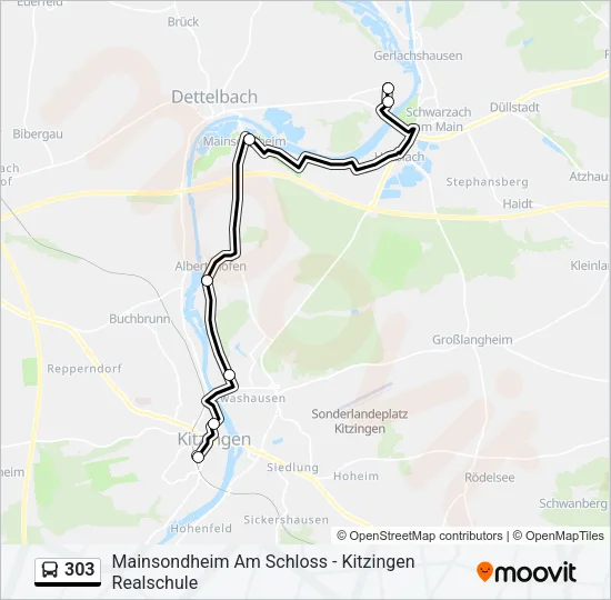 303 Bus Line Map