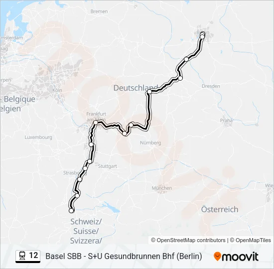 12 Train Line Map