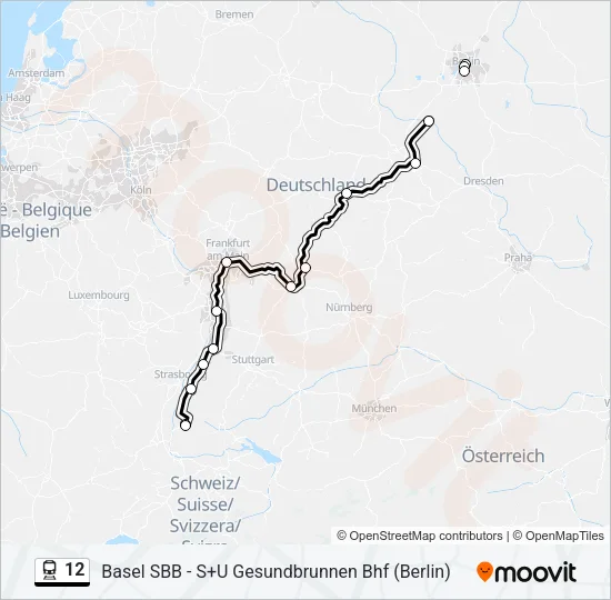 12 Train Line Map