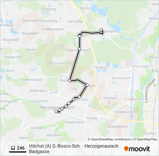 246 Route: Fahrpläne, Haltestellen & Karten - Herzogenaurach A. D ...
