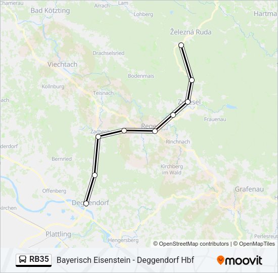 Автобус RB35: карта маршрута