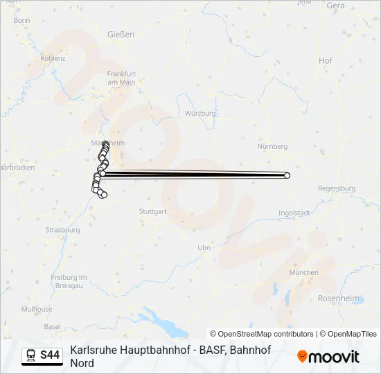 S44 Train Line Map