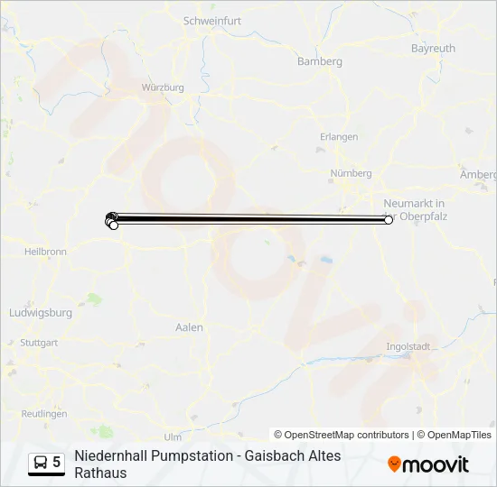 5 Bus Line Map