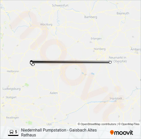 5 Bus Line Map