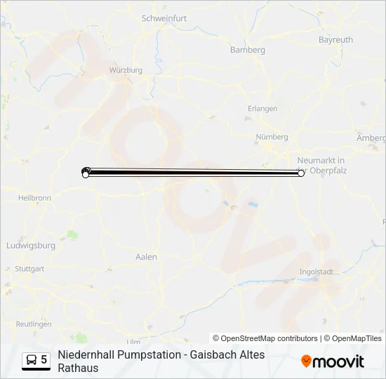 5 Bus Line Map