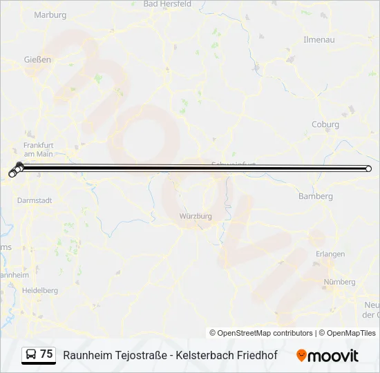 Автобус 75: карта маршрута