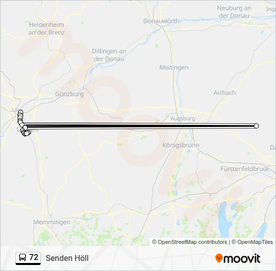 Автобус 72: карта маршрута