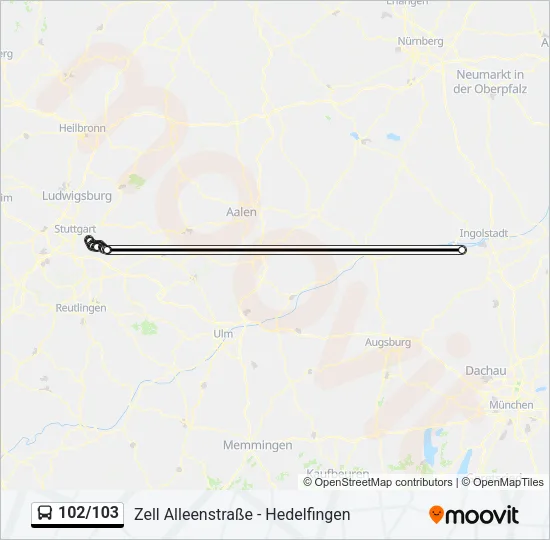 102/103 Bus Line Map