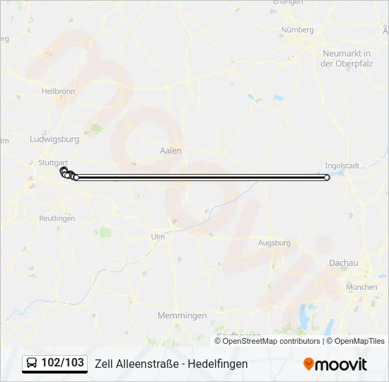 102/103 Bus Line Map