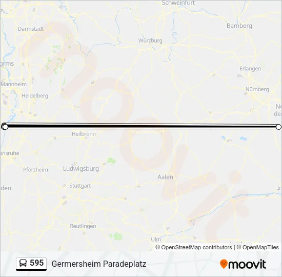595 Bus Line Map