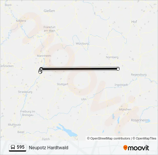 595 Bus Line Map