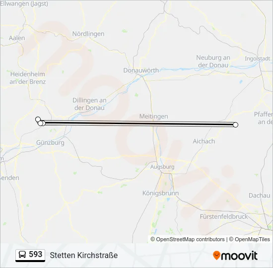 593 Bus Line Map
