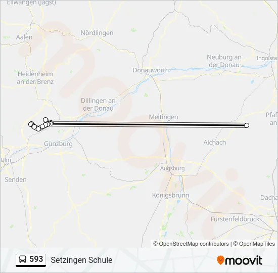 593 Bus Line Map