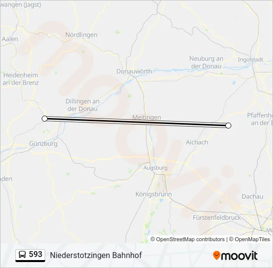 593 Bus Line Map