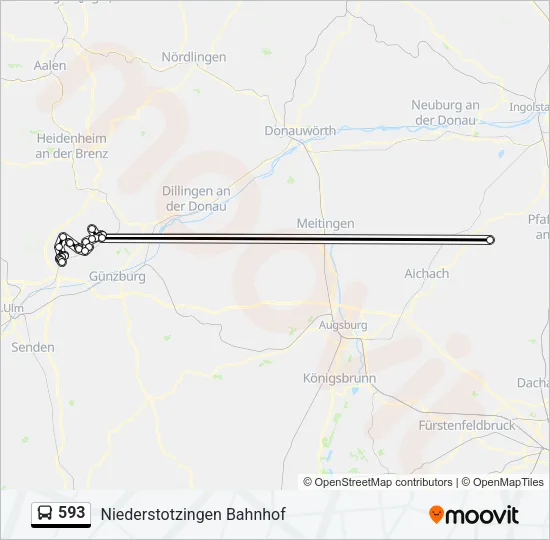 593 Bus Line Map