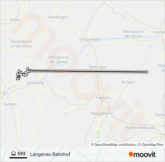 593 Bus Line Map